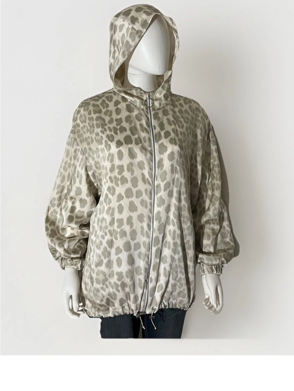 Zara Leopard Print Lightweight Hooded Jacket Size LARGE Read For Size